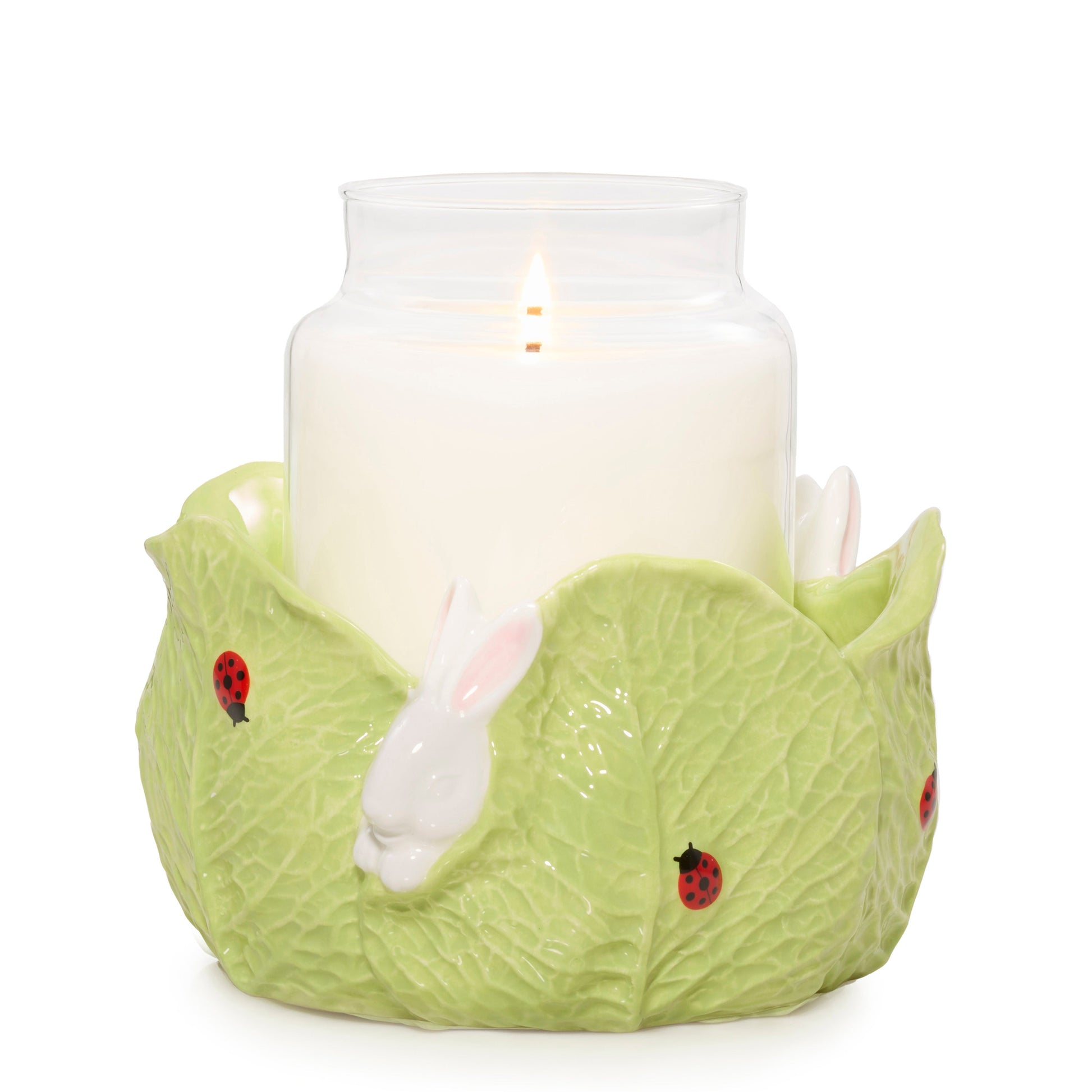 Ceramic Easter Bunny Jar Candle Holder